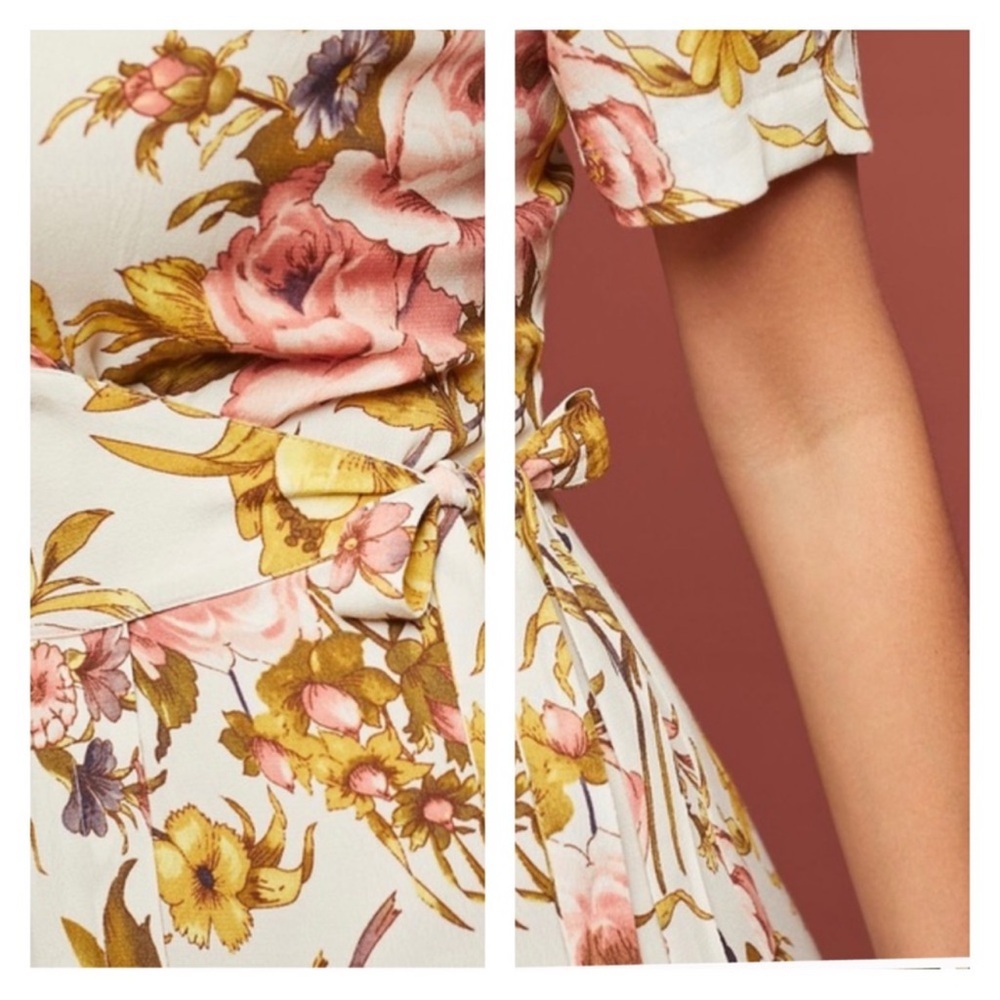 NWT Anthropologie Tiny sunflower wrap dress NWT! - Picture 6 of 13